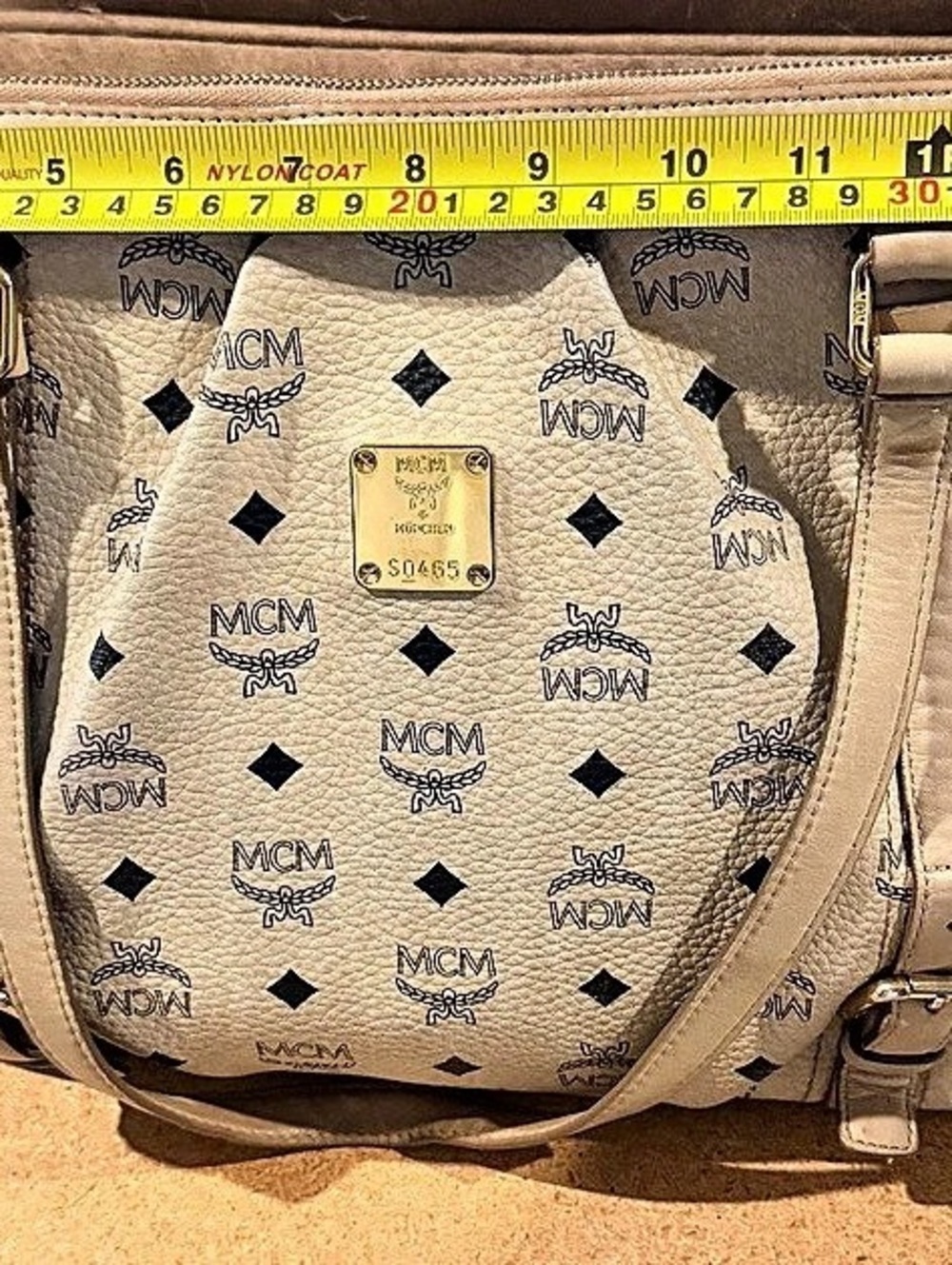 MCM Essential Large Visetos Tote Bag Beige & Black